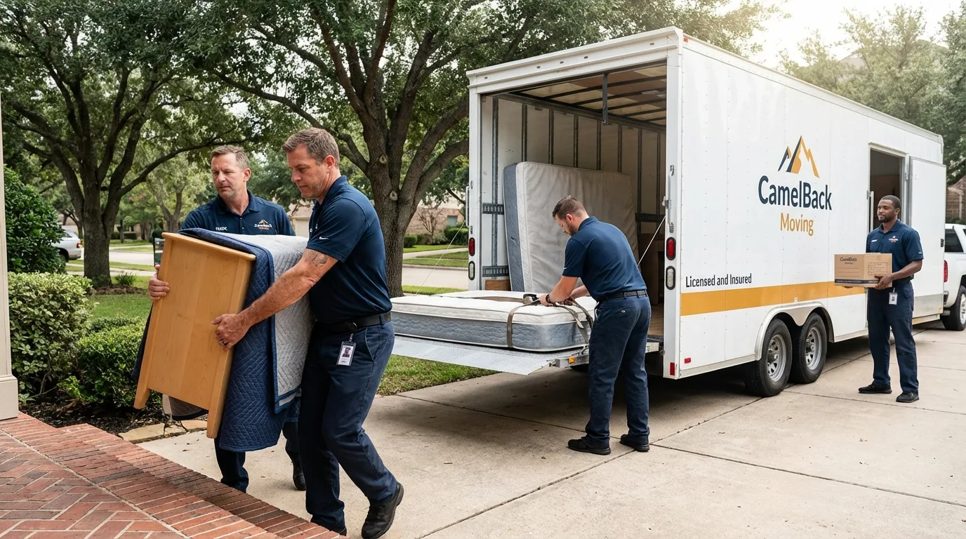 Crew loading residential truck for cross-state move from Valatie, NY
