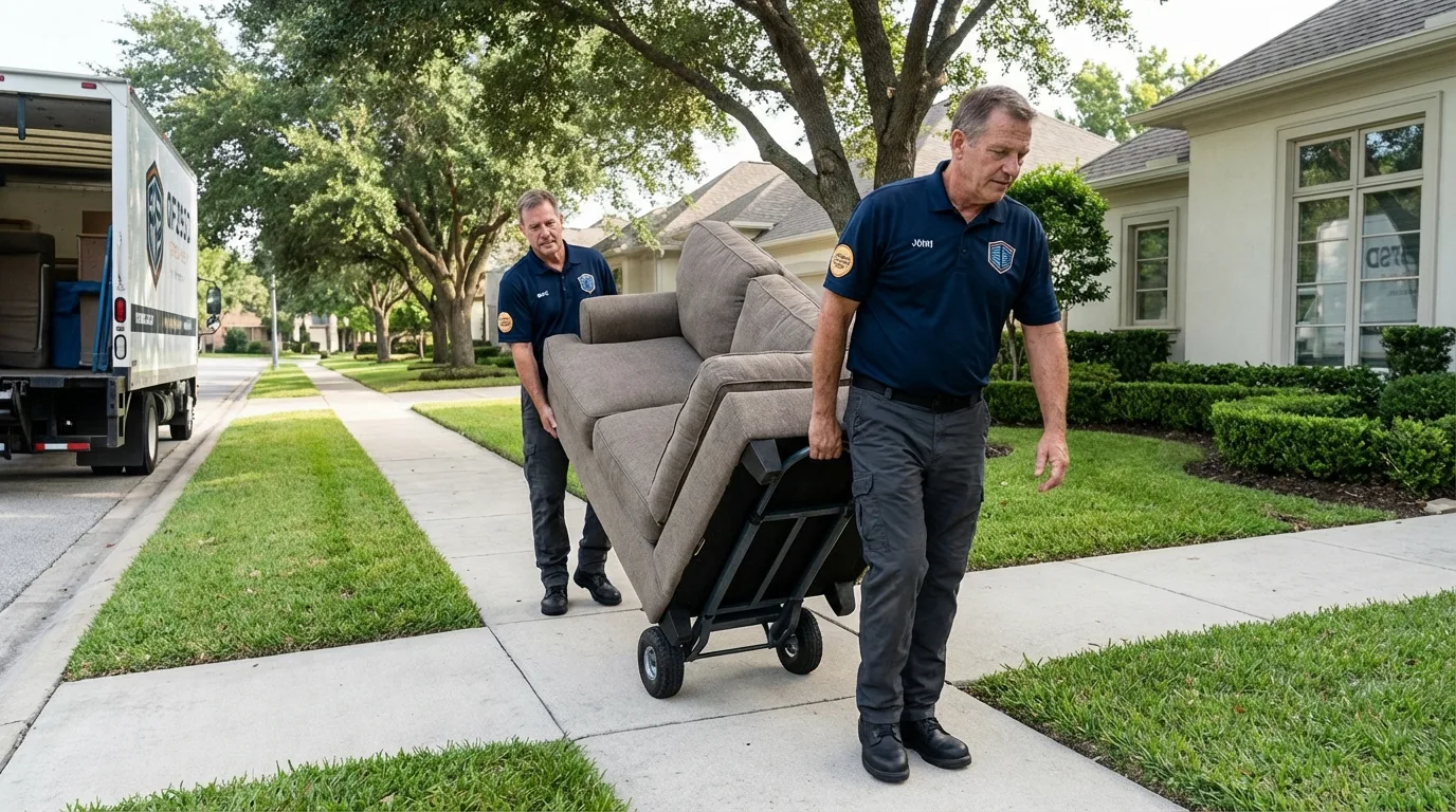 Local residential moving crew loading furniture in Valatie, NY